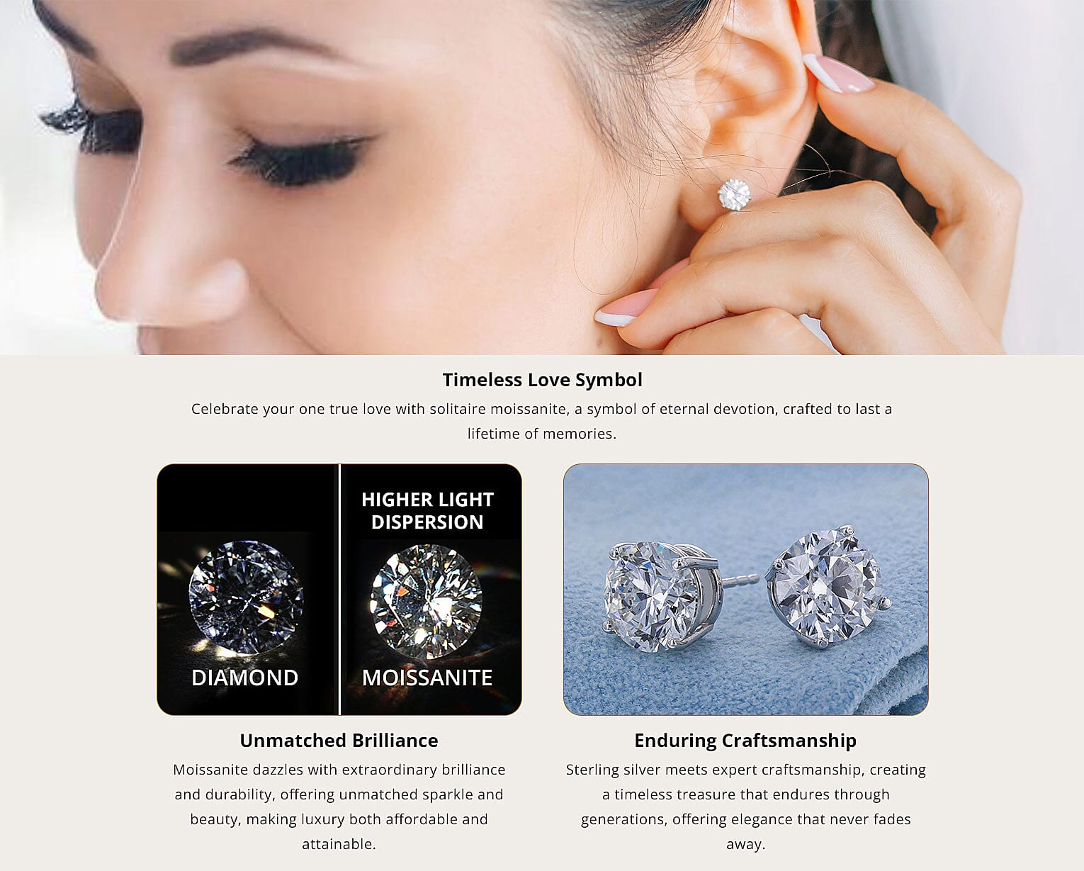 Moissanite Solitaire Stud Earrings Banner