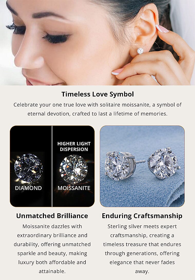 Moissanite Solitaire Stud Earrings Banner