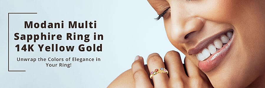 Modani Multi Sapphire Ring in 14K Yellow Gold  Banner