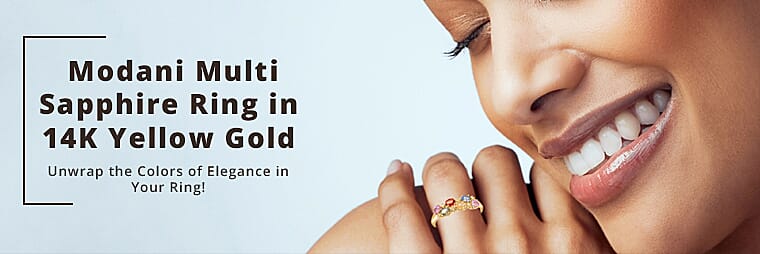 Modani Multi Sapphire Ring in 14K Yellow Gold Banner