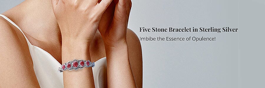 Five Stone Bracelet in Sterling Silver Banner