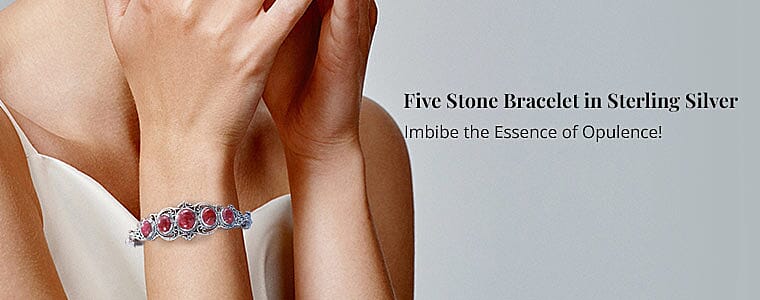 Five Stone Bracelet in Sterling Silver  Banner