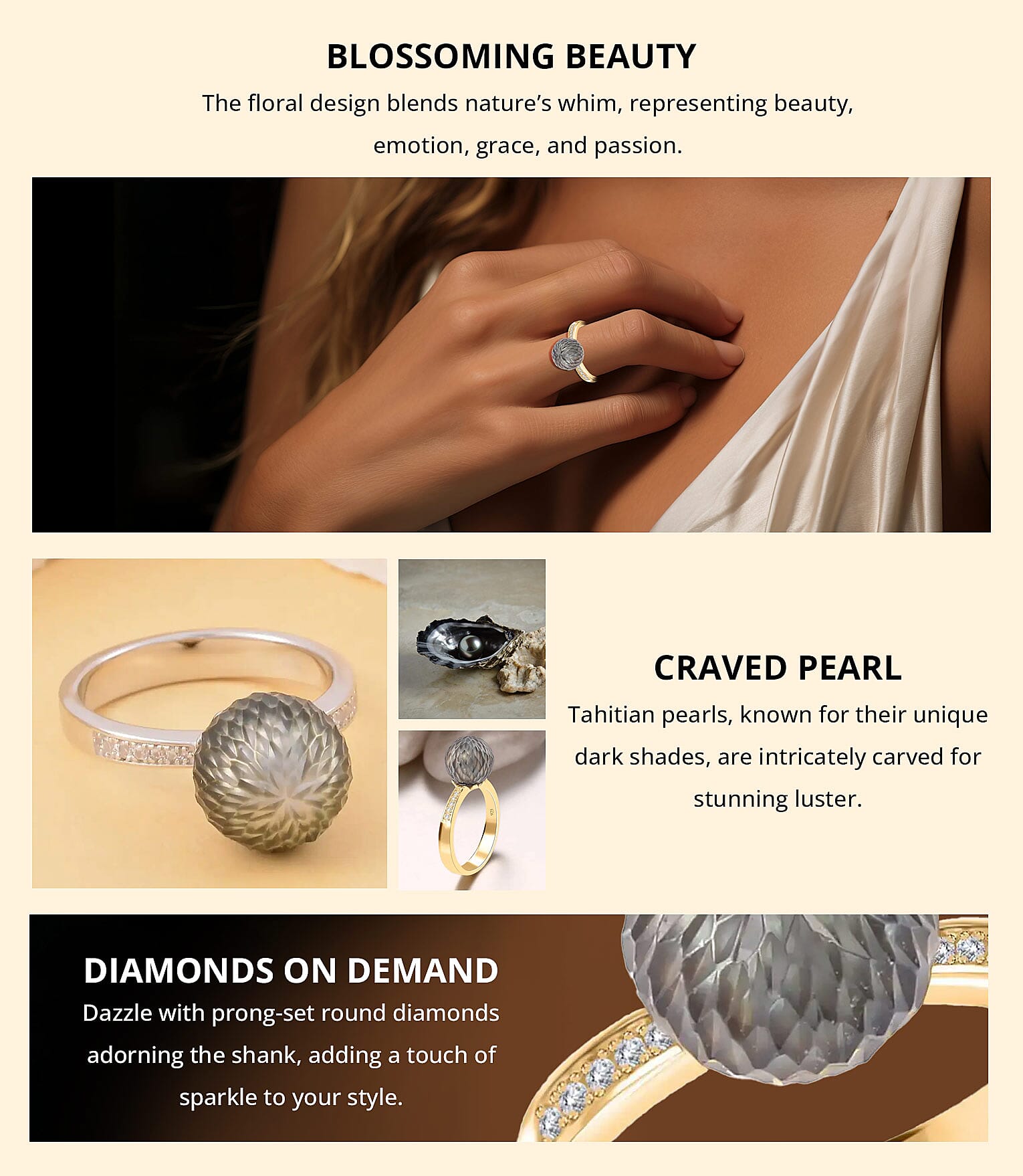 Tahitian Cultured Pearl Carved and Diamond Ring_Edited Banner