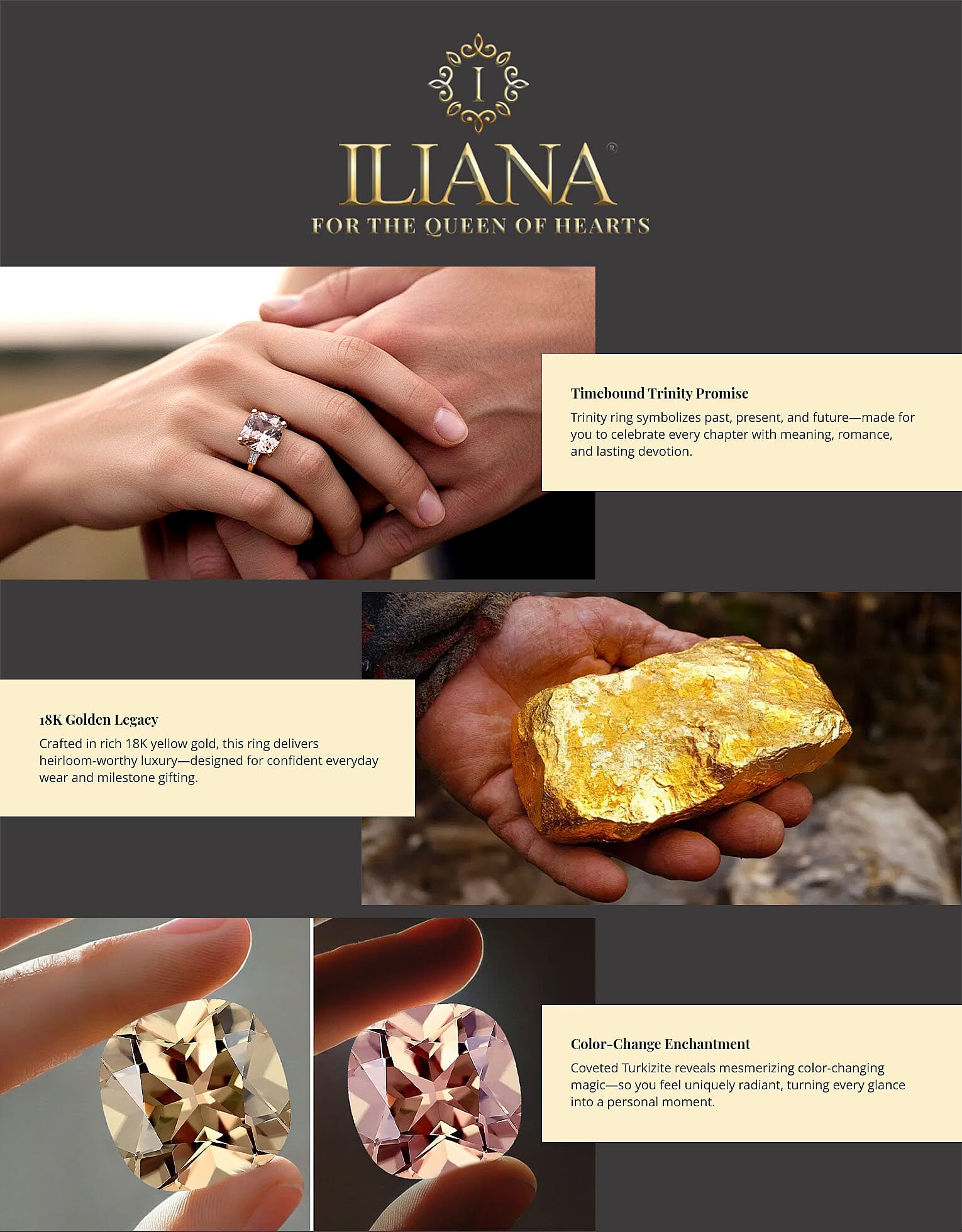 Iliana 18K Yellow Gold AAA Turkizite and G-H SI Diamond Ring Banner