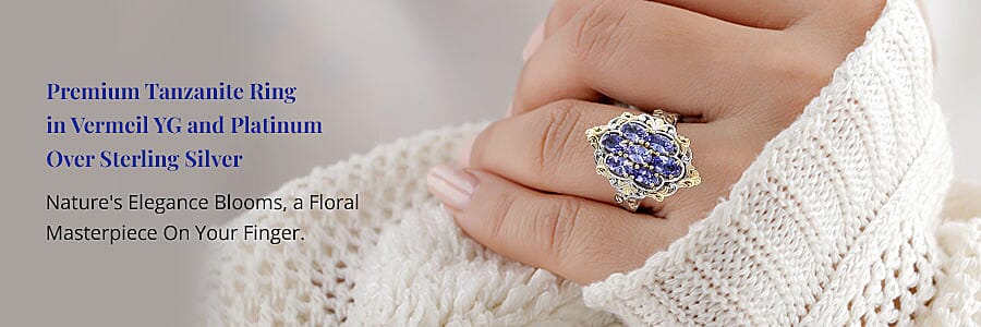 Premium Tanzanite Ring in Sterling Silver Banner