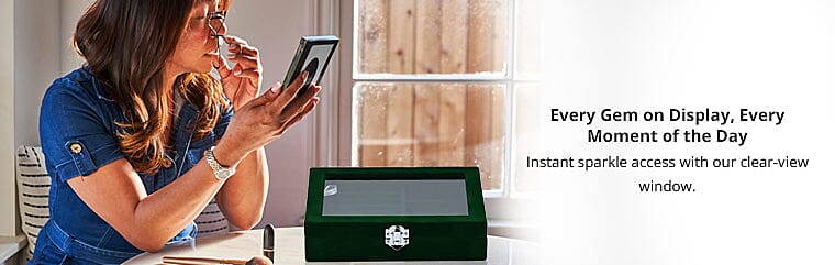 Velvet Jewelry Box with Anti Tarnish Lining & LockBanner