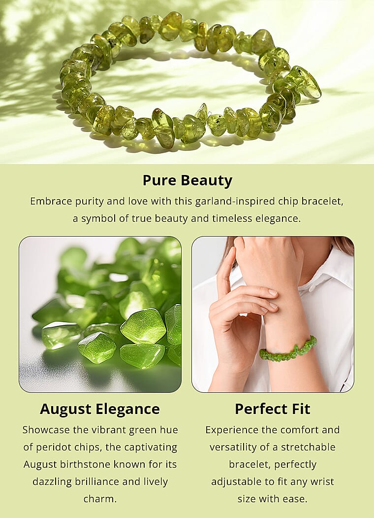 Peridot Chips Stretch Bracelet Banner