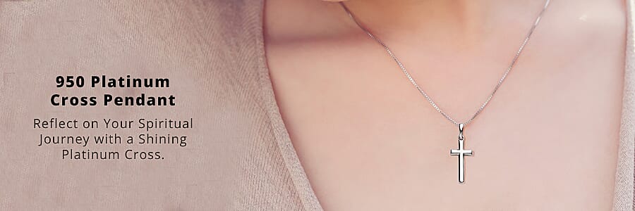 950 Platinum Cross Pendant Banner