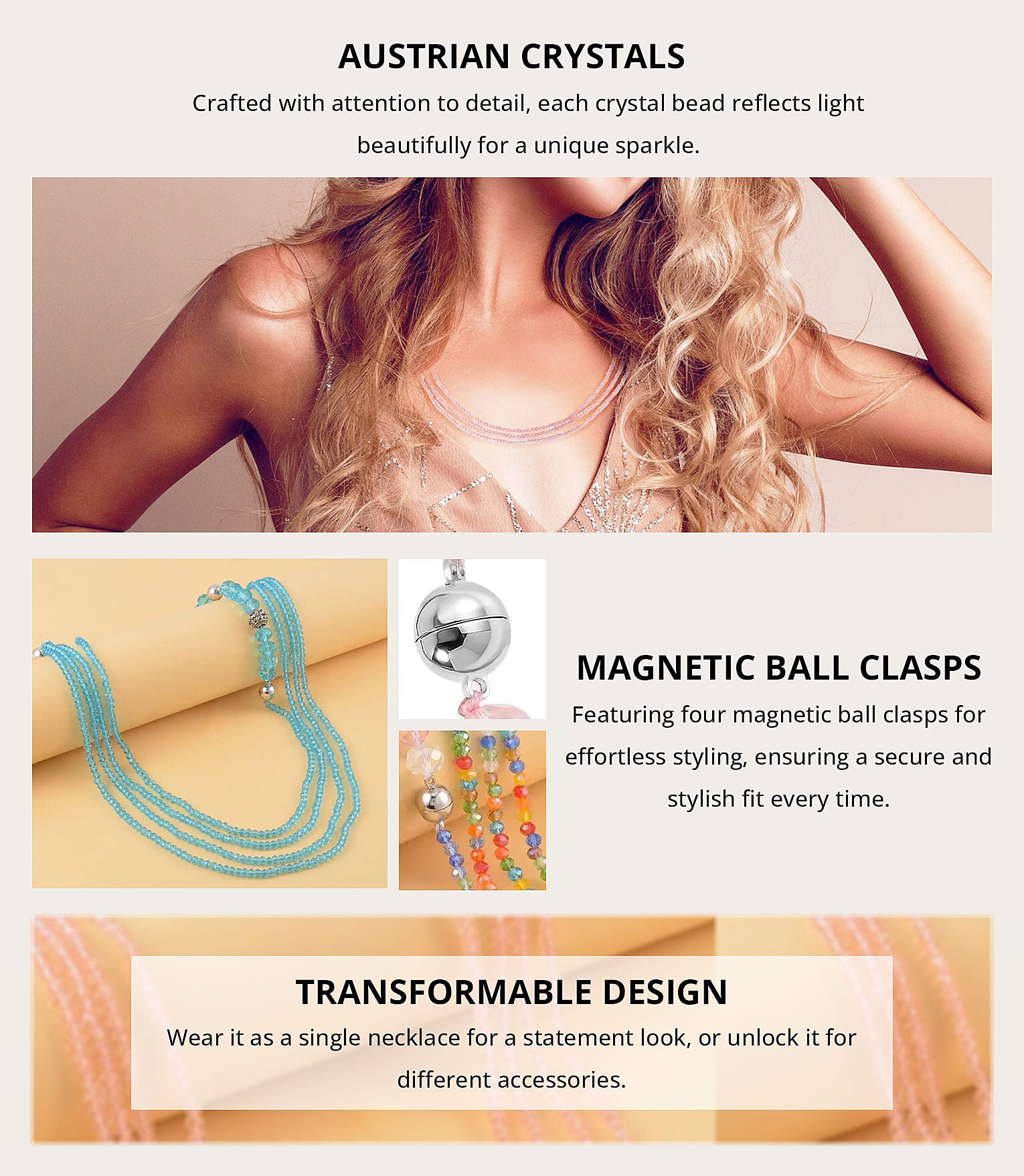 Austrian Crystal Beaded Necklace Banner