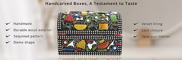 Handmade Antique Dome Shaped Wooden Jewelry BoxBanner