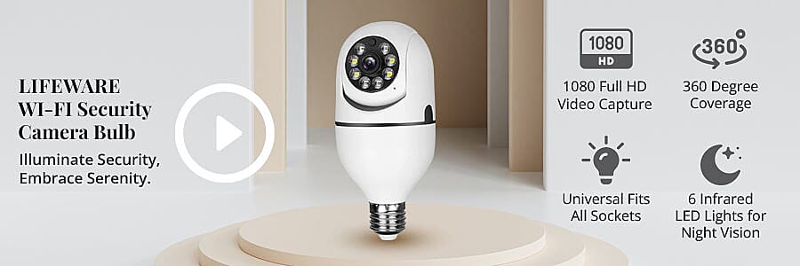 Lifeware WI-FI Security Camera Bulb Banner