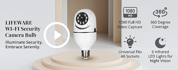 Lifeware WI-FI Security Camera Bulb Banner