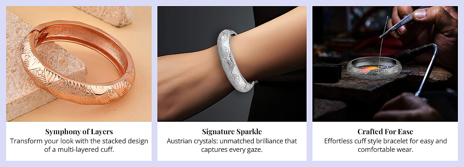 Dome Bangle Bracelet Silvertone Banner