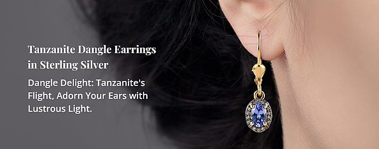 Tanzanite Dangle Earrings in Sterling Silver Banner