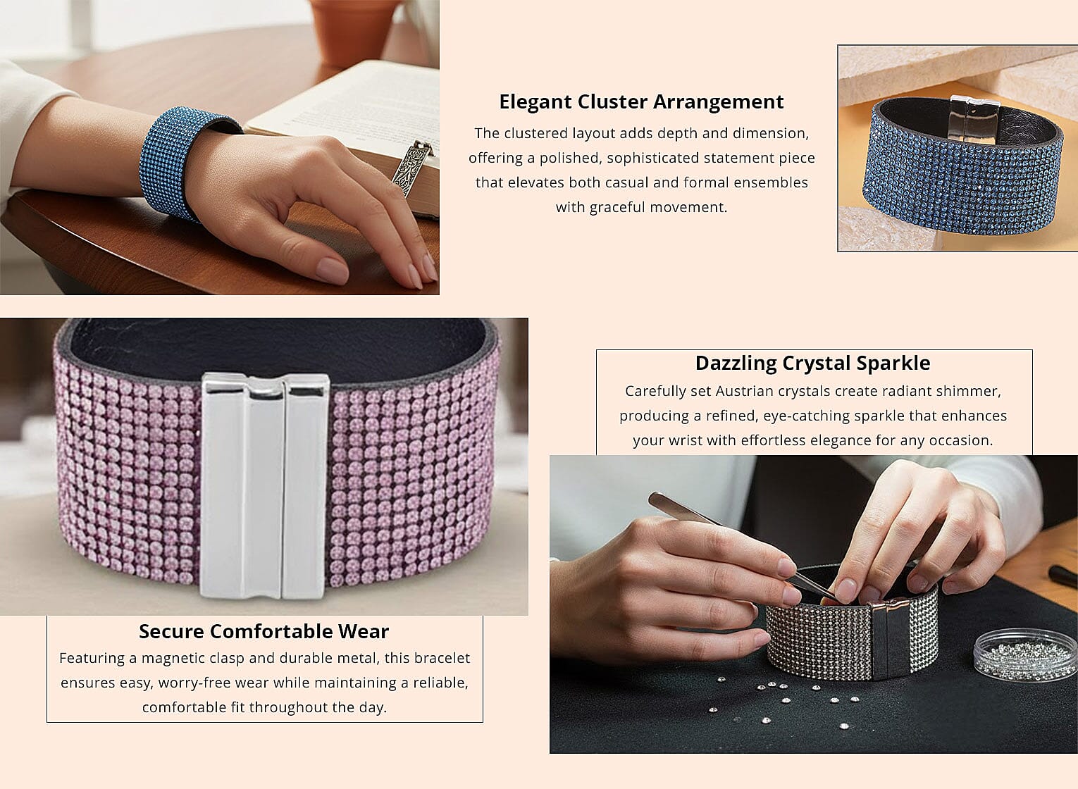 Blue Austrian Crystal Bracelet Banner