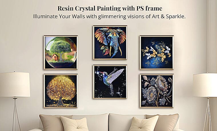 Resin Crystal Painting with PS frame Banner