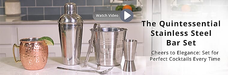 The Quintessential Stainless Steel Bar Set  Banner