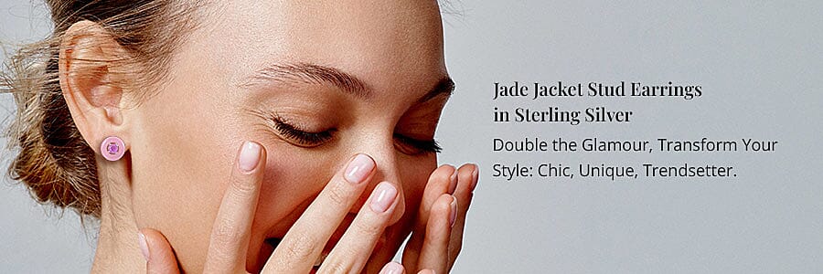 Jade Jacket Stud Earrings in Sterling Silver Banner