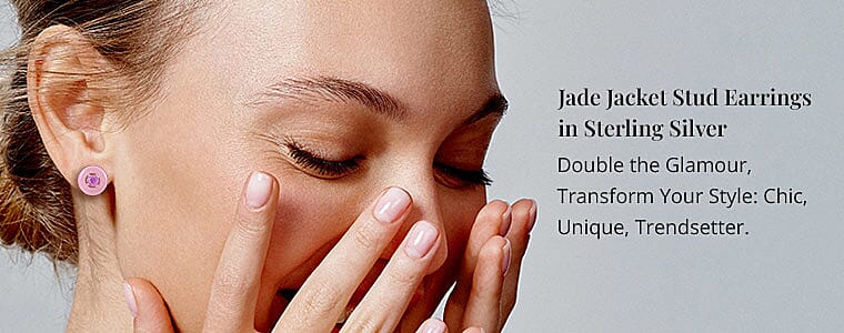 Jade Jacket Stud Earrings in Sterling Silver Banner