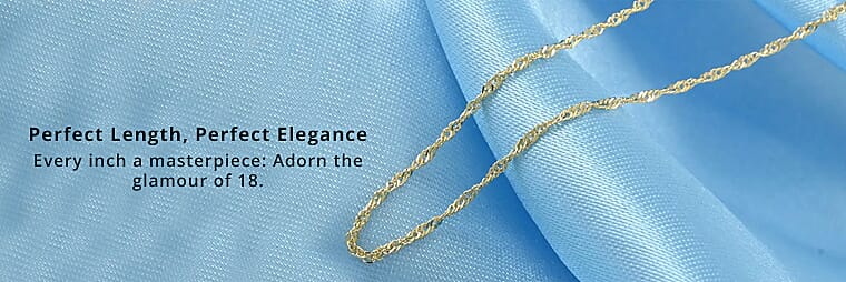 Singapore Chain Necklace in 18K Yellow GoldBanner