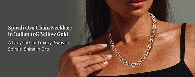 Spirali Oro Chain Necklace in Italian 10K Yellow Gold Banner