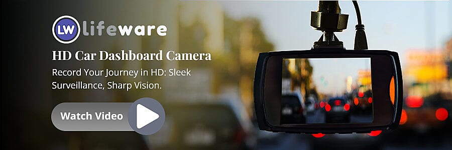 Lifeware HD Ultra-Slim Car Dashboard Camera Banner