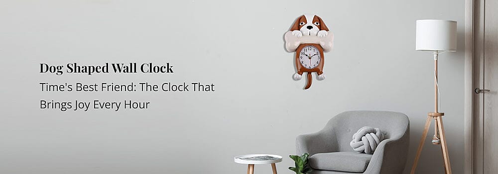 Dog Shaped Wall Clock Banner