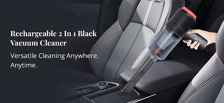 Rechargeable 2 In 1 Black Vacuum Cleaner Banner