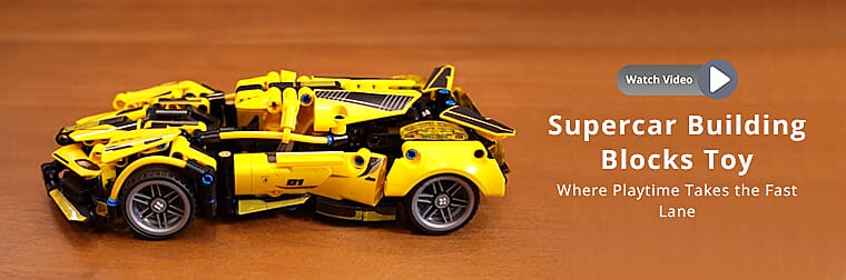 Supercar Building Blocks Toy Banner