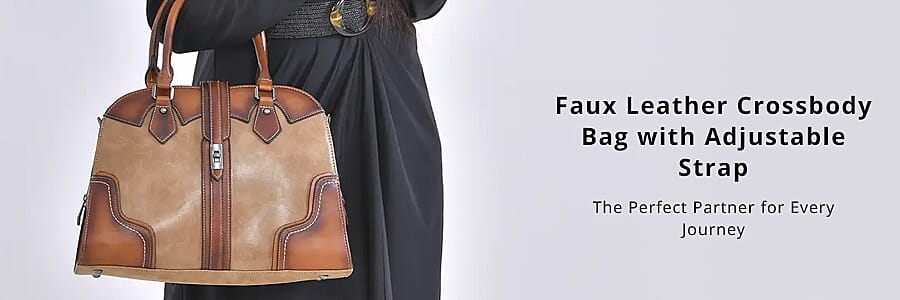 Faux Leather Crossbody Bag with Adjustable Strap Banner