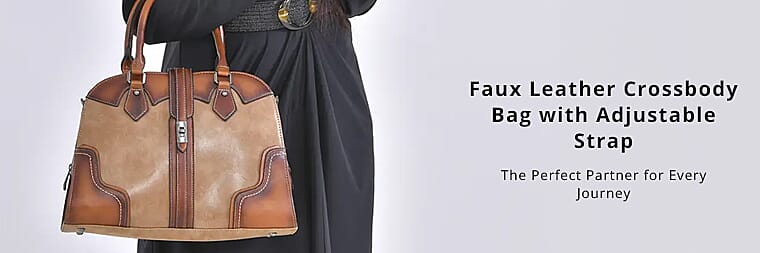 Faux Leather Crossbody Bag with Adjustable StrapBanner