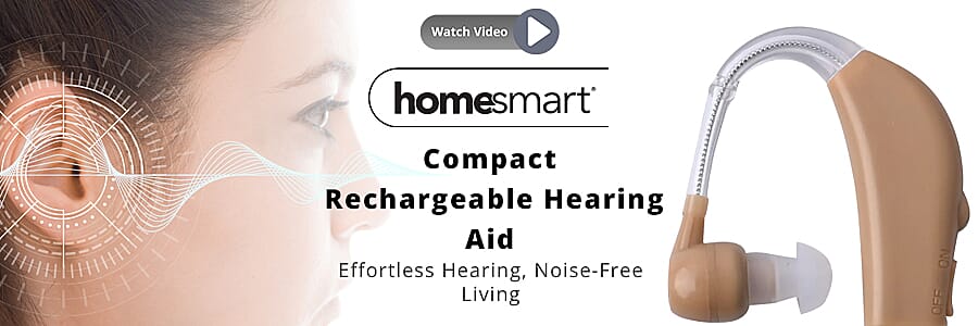 Compact Rechargeable Hearing Aid Banner