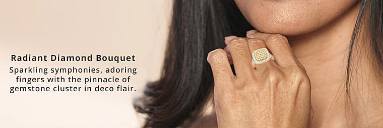 Natural Yellow and White Diamond Ring in Sterling Silver Banner