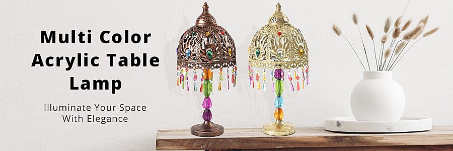 Multi Color Acrylic Table Lamp Banner