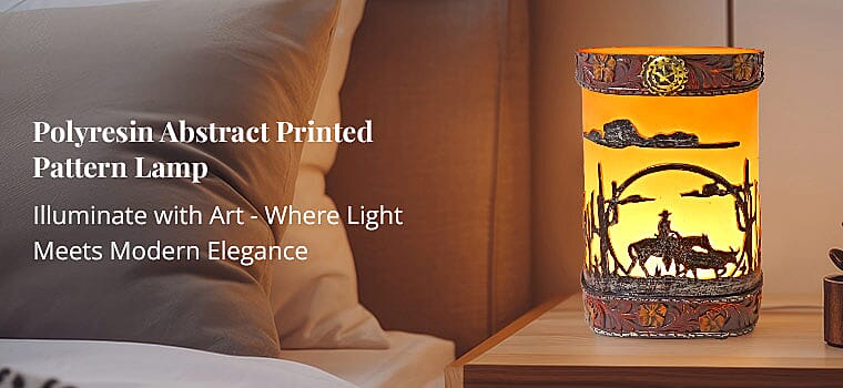 Polyresin Abstract Printed Pattern Lamp Banner