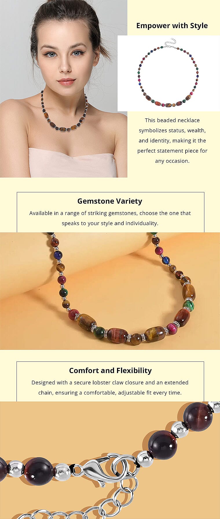 Beaded Necklace in Silvertone Banner