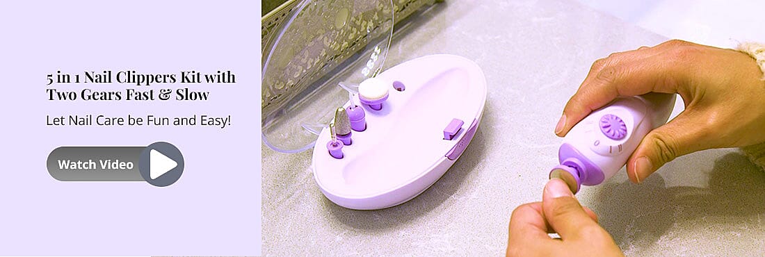 5 in 1 Nail Clippers Kit with Two Gears Fast & Slow Banner