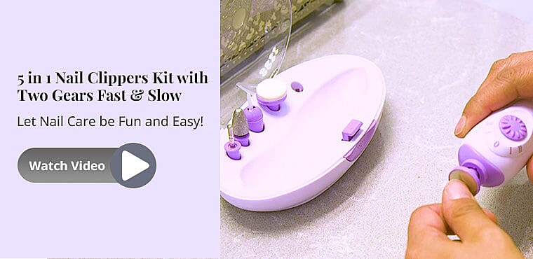 5 in 1 Nail Clippers Kit with Two Gears Fast & Slow Banner