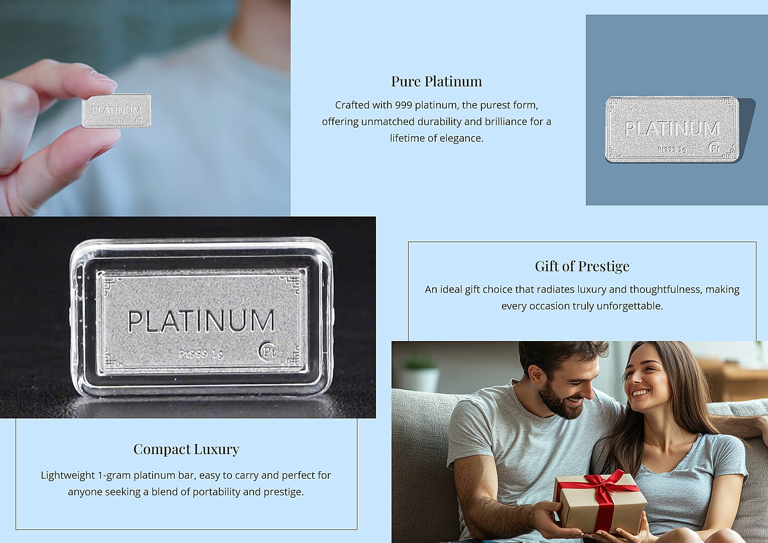 999 Platinum Bar 10x20x0.23mm 1 Grams Banner