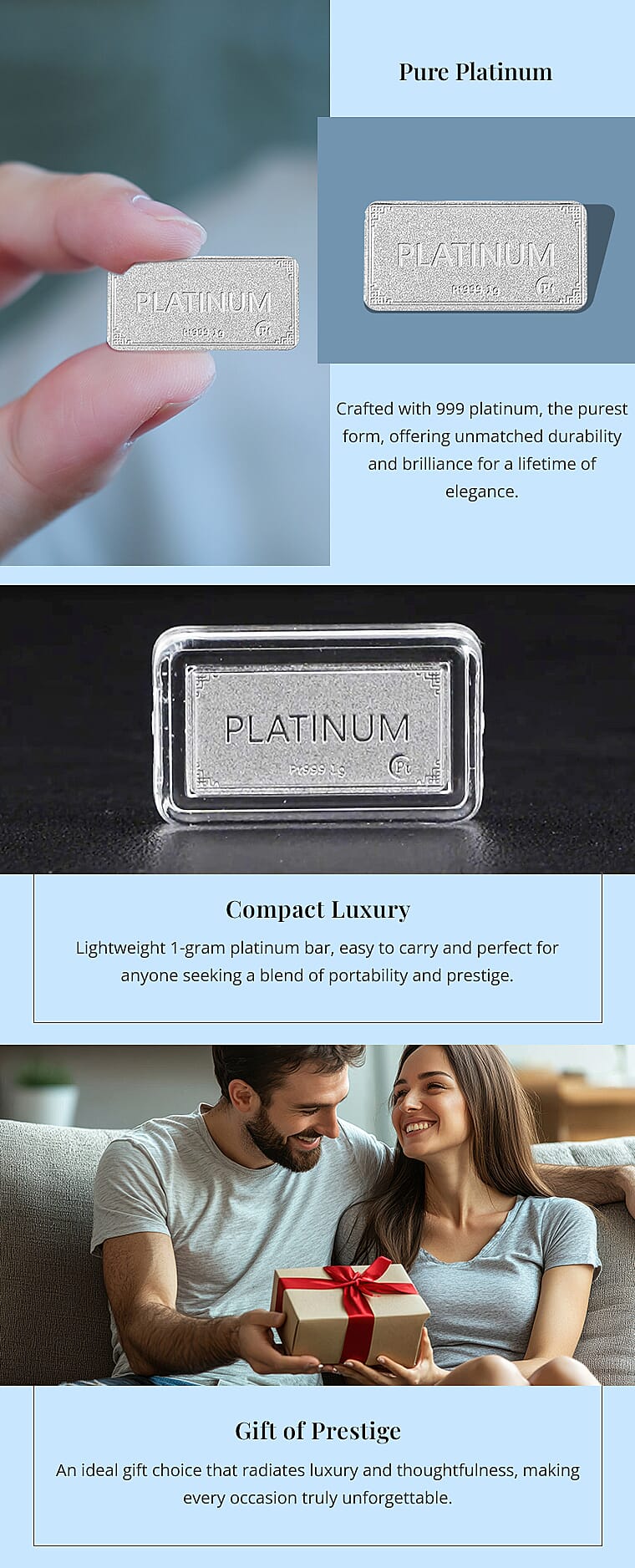 999 Platinum Bar 10x20x0.23mm 1 GramsBanner