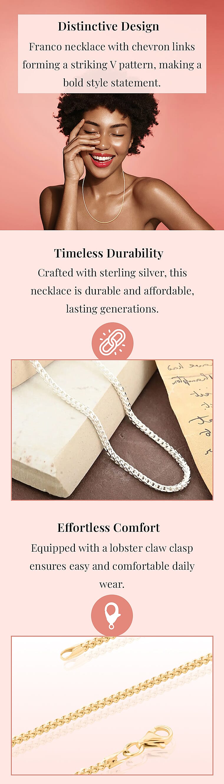 Italian 14K YG Over Sterling Silver Franco NecklaceBanner