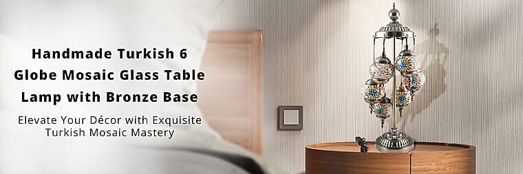 Handmade Turkish 6 Globe Mosaic Glass Table LampBanner