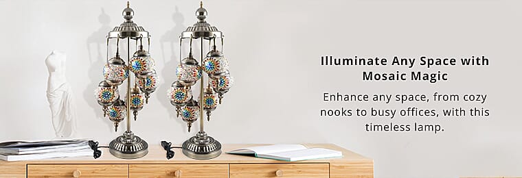 Handmade Turkish 6 Globe Mosaic Glass Table LampBanner