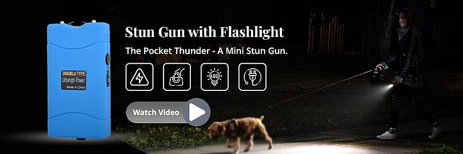 Stun Gun with Flashlight Banner