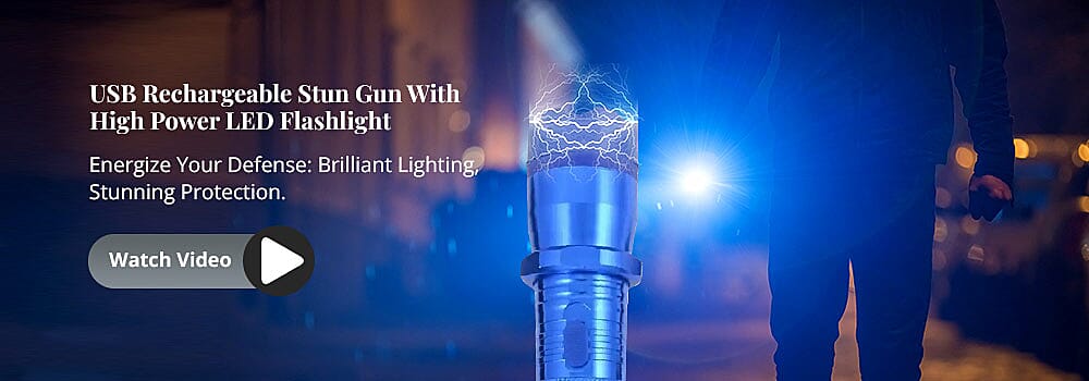 USB Rechargeable Stun Gun With High Power LED Flashlight Banner