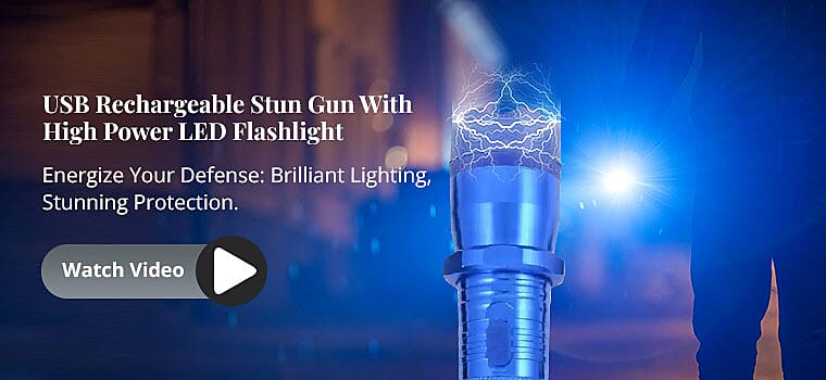 USB Rechargeable Stun Gun With High Power LED Flashlight Banner