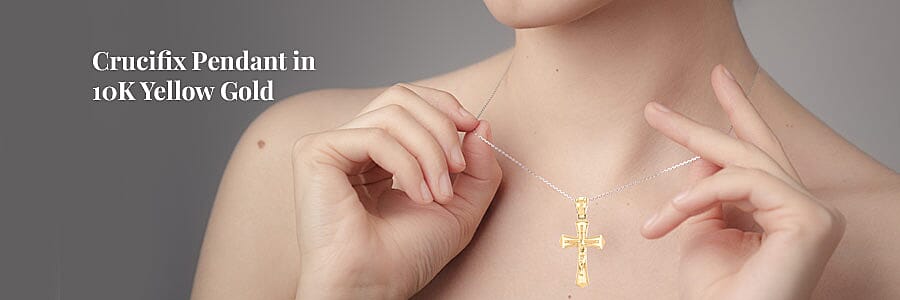Crucifix Pendant in 10K Yellow Gold Banner