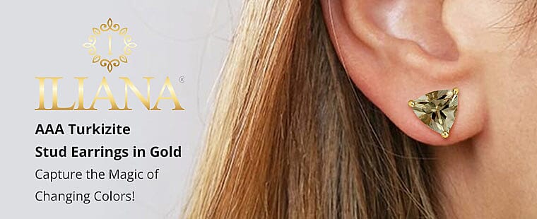 Iliana AAA Turkizite Stud Earrings in Gold Banner