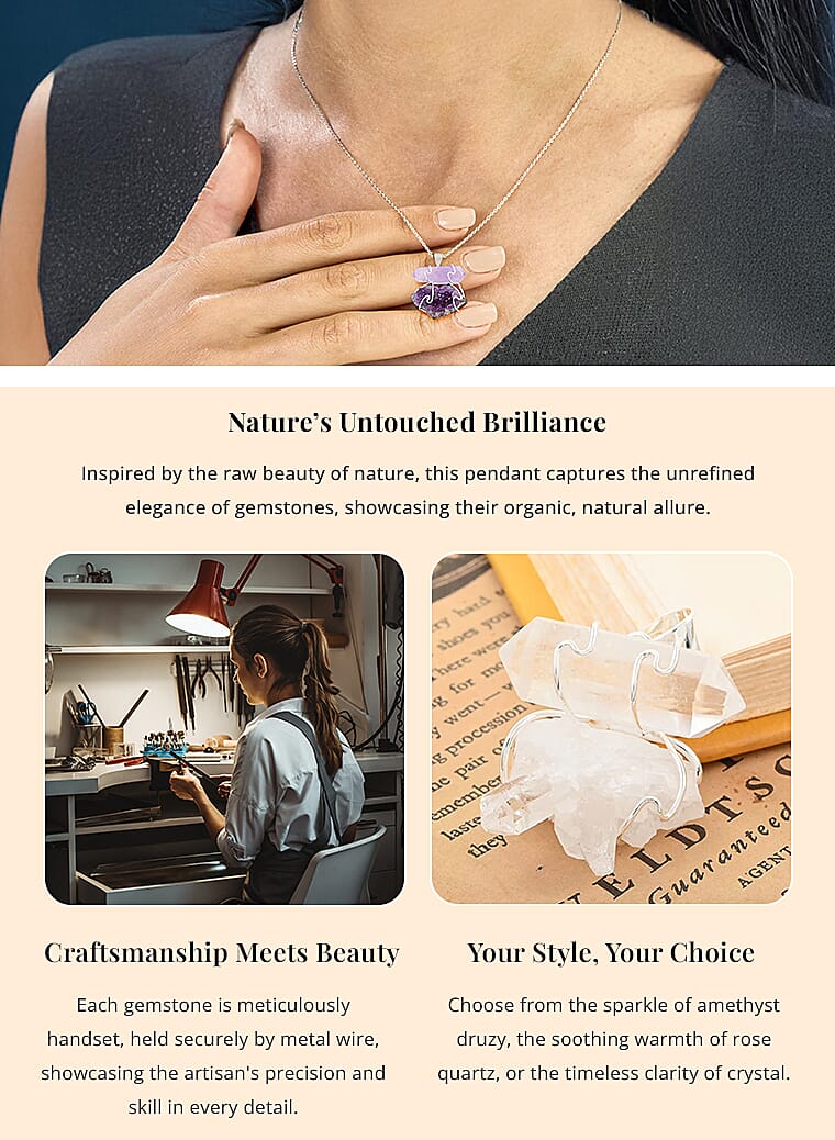 Druzy Pendant in SilvertoneBanner