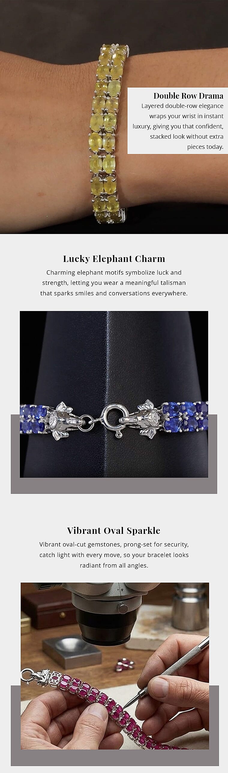 Yellow Sapphire (FF) Double-Row Bracelet in Platinum Over Sterling Silver (8.00 In) 36.75 ctw Banner